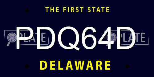 PDQ64D Delaware License Plate