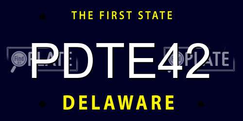 PDTE42 Delaware License Plate