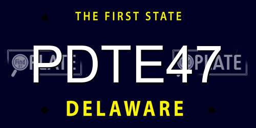 PDTE47 Delaware License Plate