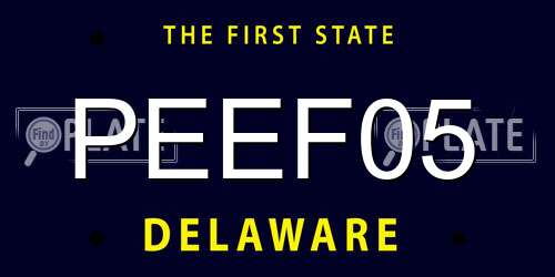 PEEF05 Delaware License Plate