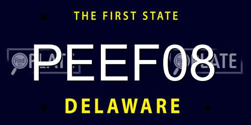 PEEF08 Delaware License Plate