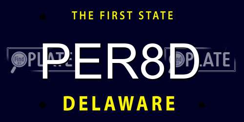 PER8D Delaware License Plate