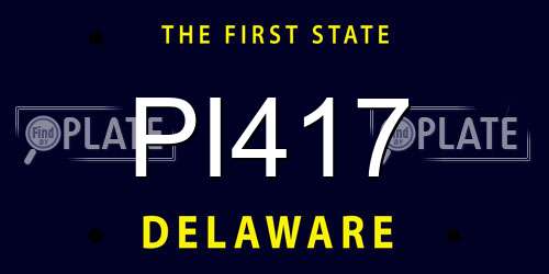 PI417 Delaware License Plate
