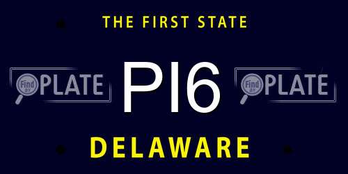 PI6 Delaware License Plate