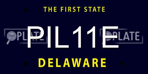 PIL11E Delaware License Plate