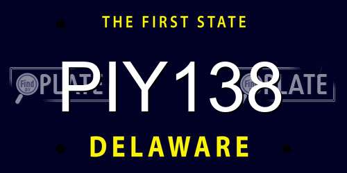 PIY138 Delaware License Plate