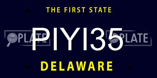 PIYI35 Delaware License Plate