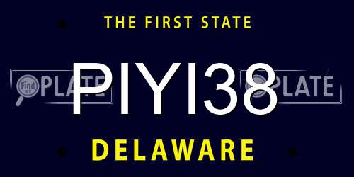 PIYI38 Delaware License Plate