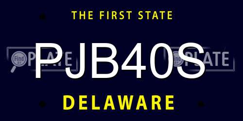 PJB40S Delaware License Plate