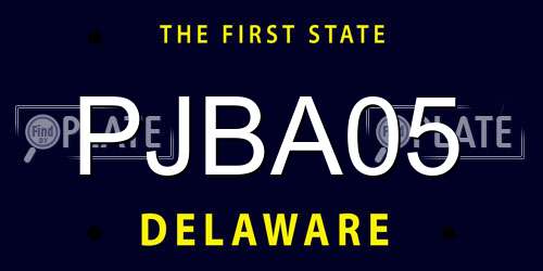 PJBA05 Delaware License Plate
