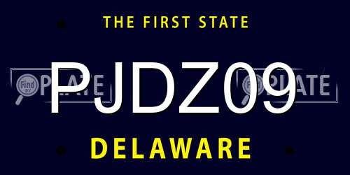 PJDZ09 Delaware License Plate