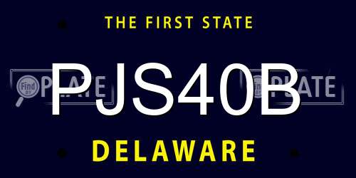 PJS40B Delaware License Plate