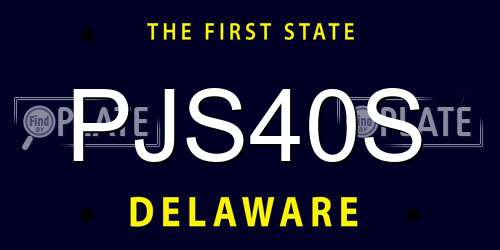 PJS40S Delaware License Plate