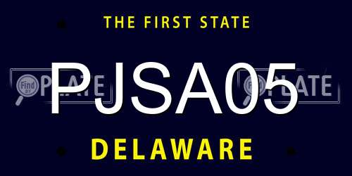 PJSA05 Delaware License Plate