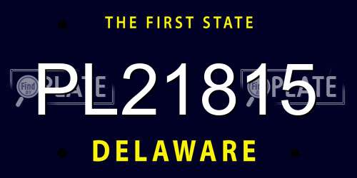 PL21815 Delaware License Plate