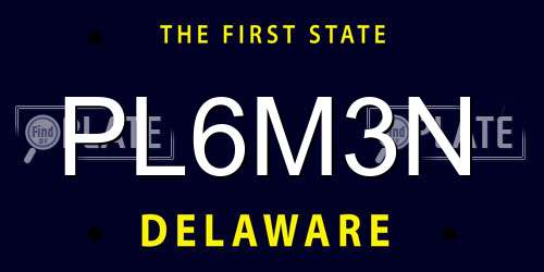 PL6M3N Delaware License Plate