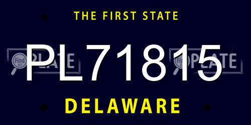 PL71815 Delaware License Plate