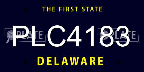 PLC4183 Delaware License Plate