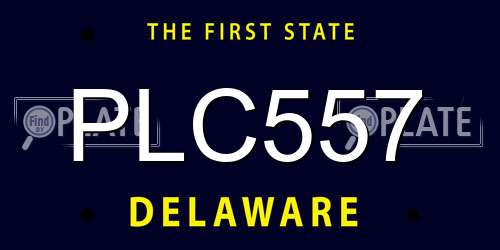 PLC557 Delaware License Plate