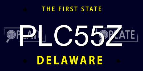 PLC55Z Delaware License Plate