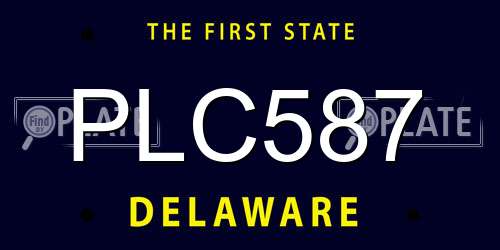 PLC587 Delaware License Plate