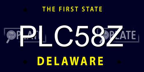 PLC58Z Delaware License Plate