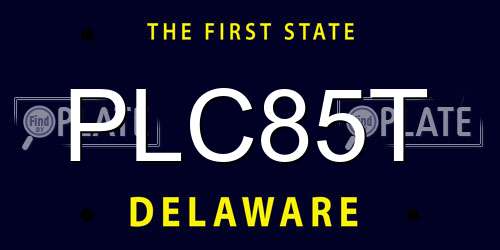 PLC85T Delaware License Plate