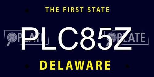 PLC85Z Delaware License Plate