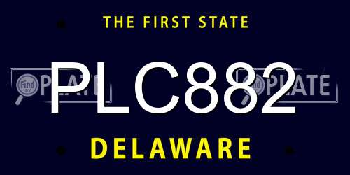 PLC882 Delaware License Plate
