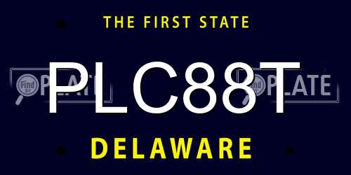 PLC88T Delaware License Plate