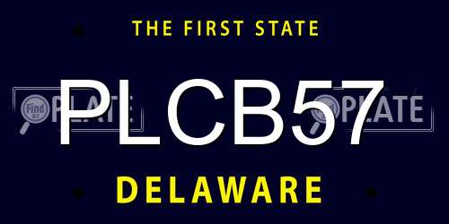 PLCB57 Delaware License Plate