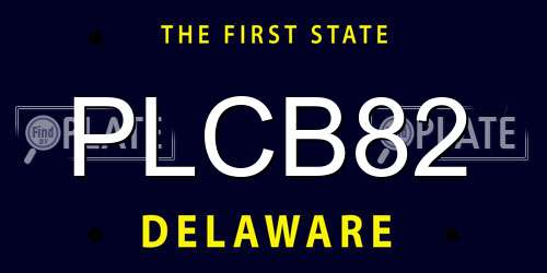 PLCB82 Delaware License Plate
