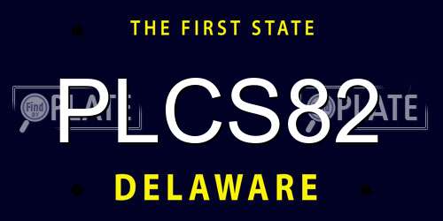 PLCS82 Delaware License Plate