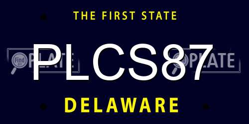 PLCS87 Delaware License Plate