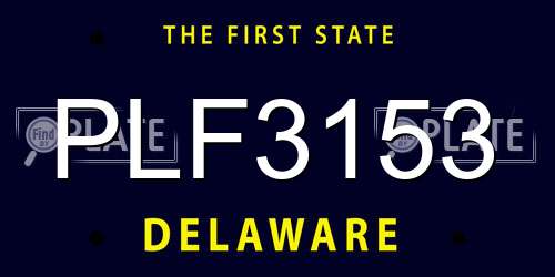 PLF3153 Delaware License Plate