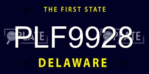 PLF9928 Delaware License Plate