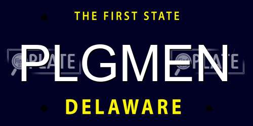 PLGMEN Delaware License Plate