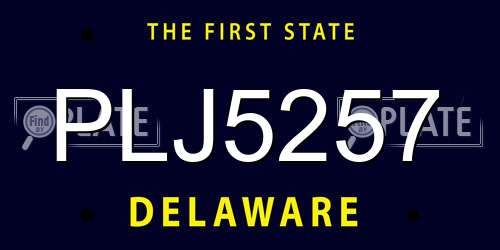 PLJ5257 Delaware License Plate