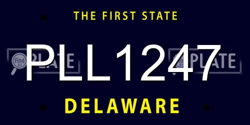 PLL1247 Delaware License Plate