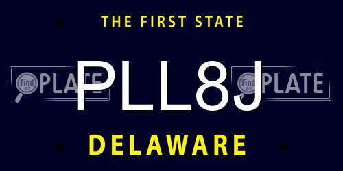 PLL8J Delaware License Plate