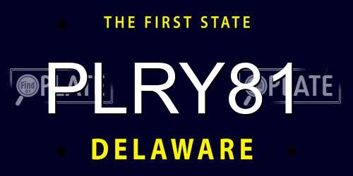 PLRY81 Delaware License Plate