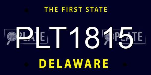 PLT1815 Delaware License Plate