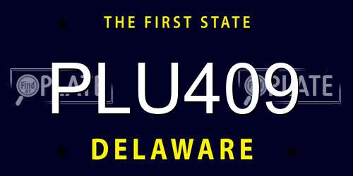 PLU409 Delaware License Plate