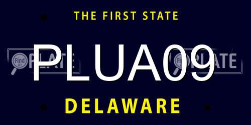 PLUA09 Delaware License Plate