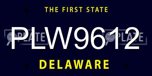 PLW9612 Delaware License Plate