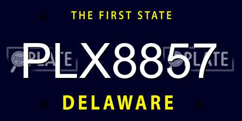PLX8857 Delaware License Plate