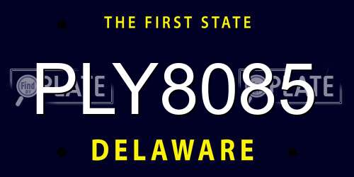 PLY8085 Delaware License Plate