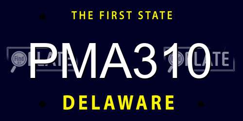 PMA310 Delaware License Plate