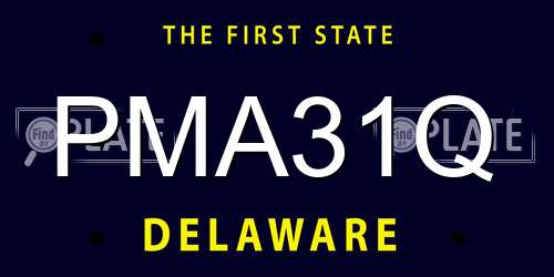 PMA31Q Delaware License Plate