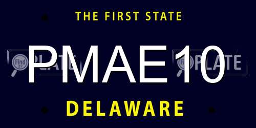PMAE10 Delaware License Plate